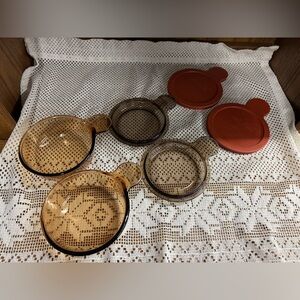 Corning Visions Heat’n’Eat, set of 2. Includes glass lid & plastic lid.